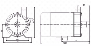 MP系列微型磁力驱动循环泵（安装尺寸）