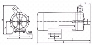 MP系列微型磁力驱动循环泵（安装尺寸）